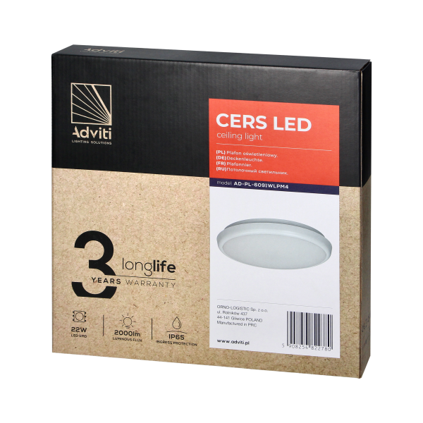 CERS LED 22W, plafon oświetleniowy, 2000lm,...