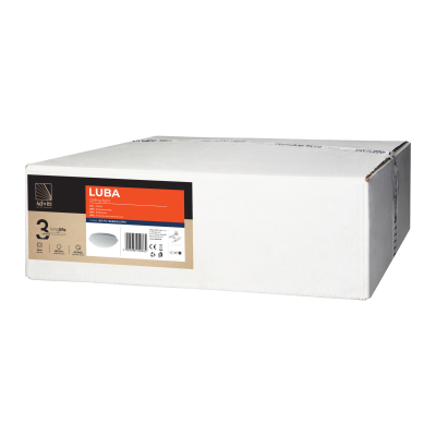 LUBA oprawa LED, 18W, 4000K, 1800lm, biała-stal, klosz matowy-szkło, IP44