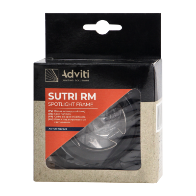 SUTRI RM decorative frame for spotlight, MR16/GU10 max 50W, round, adjustable light beam, black