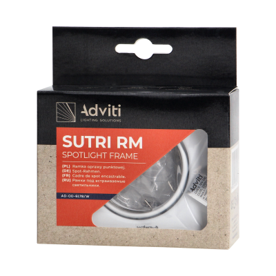SUTRI SM ramka dekoracyjna oprawy punktowej, MR16/GU10 max 50W, kwadrat, regulowana, biała