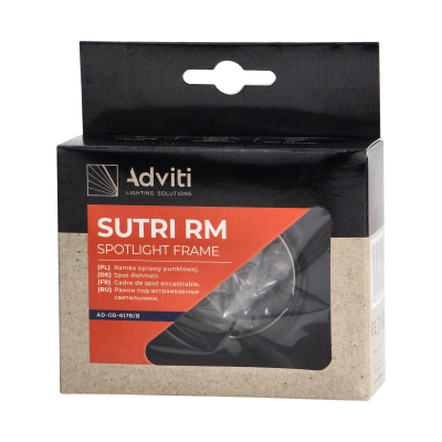 SUTRI SM decorative frame for spotlight, MR16/GU10 max 50W, square, adjustable, black