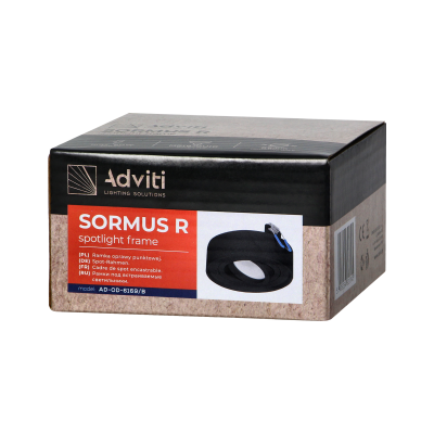 SORMUS R decorative frame for spotlight, MR16/GU10 max 50W, adjustable, circle, black