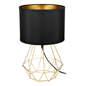 VADE 1P E27, night lamp, max. 60W, black and gold