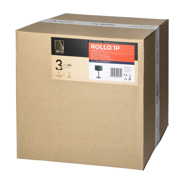 ROLLO bedside lamp, max. power 1x60W, bottle...