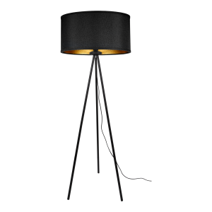 KYLO 1P E27, floor-standing lamp, max. 60W, black, tripod