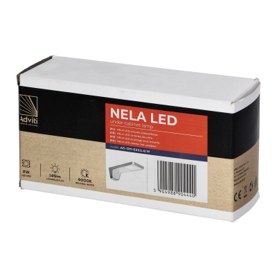 NELA LED under-cabinet lamp, 2W, 145lm, 4000K, black
