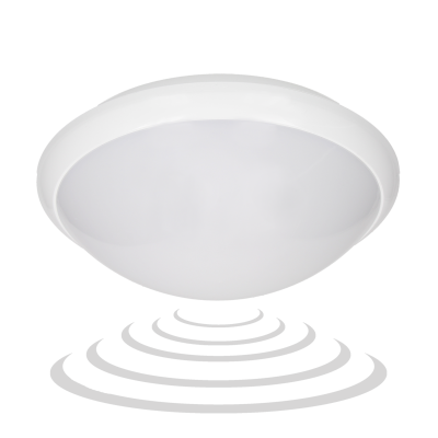 E27 lighting fixture BREVA with microwave sensor, IP44