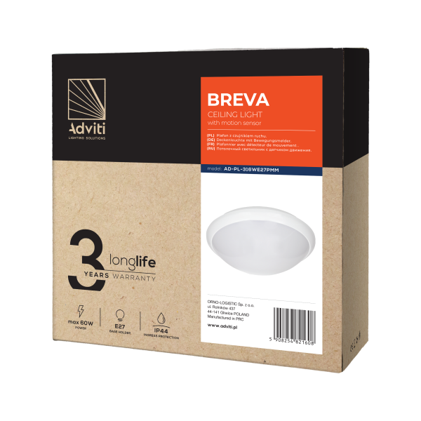 E27 lighting fixture BREVA with microwave...