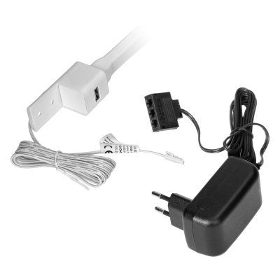 TEO LED bedside lamp, 1,8/7,5W, 90lm, 4000K, with USB, white