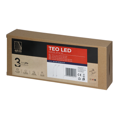 TEO zestaw 2 lampek nocnych LED, 2x1,8/7,5W, 4000K, z USB, biały