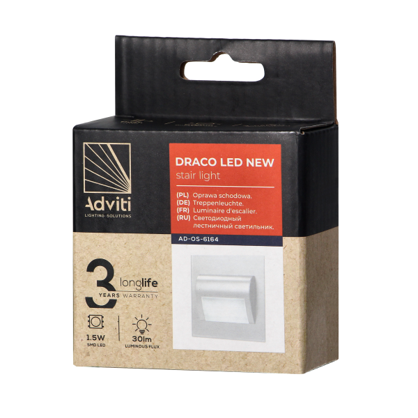 DRACO LED NEW 1,5W, oprawa schodowa podtynkowa,...