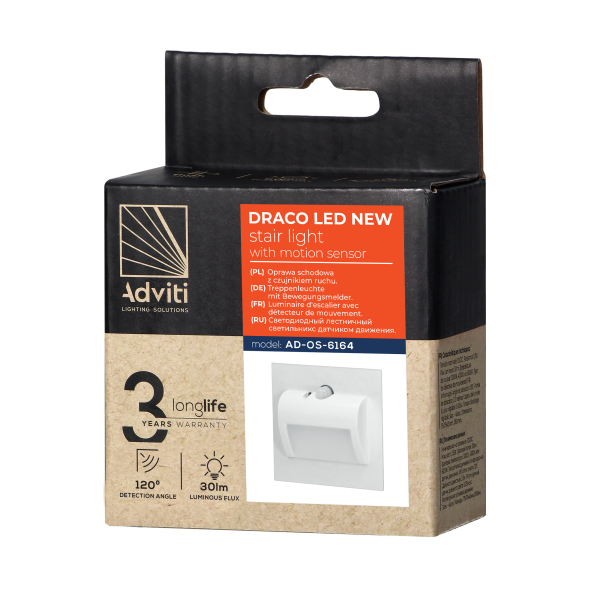 DRACO LED NEW 1.5W, flush-mounted staircase...