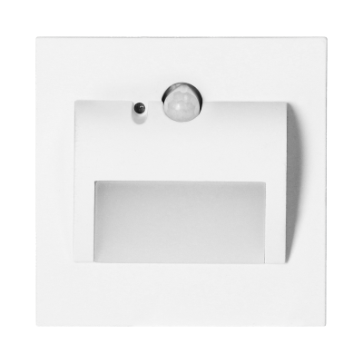 DRACO LED NEW 1.5W, flush-mounted staircase luminaire, 12VDC, 30lm, 4000K, white twilight and motion sensor
