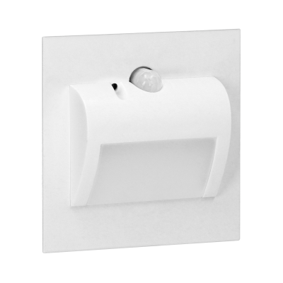 DRACO LED NEW 1,5W, oprawa schodowa podtynkowa, 12VDC, 30lm, 4000K, biała, czujnik ruchu i zmierzchu
