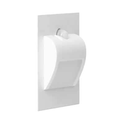 DRACO LED NEW 1,5W, oprawa schodowa podtynkowa, 12VDC, 30lm, 4000K, biała, czujnik ruchu i zmierzchu