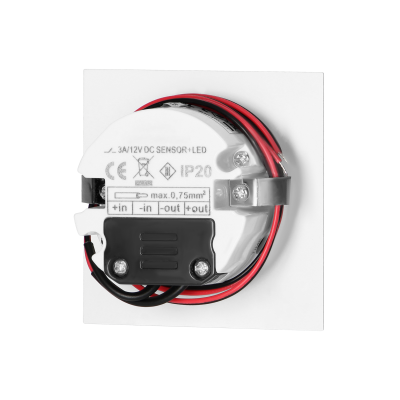 DRACO LED NEW 1,5W, oprawa schodowa podtynkowa, 12VDC, 30lm, 4000K, biała, czujnik ruchu i zmierzchu