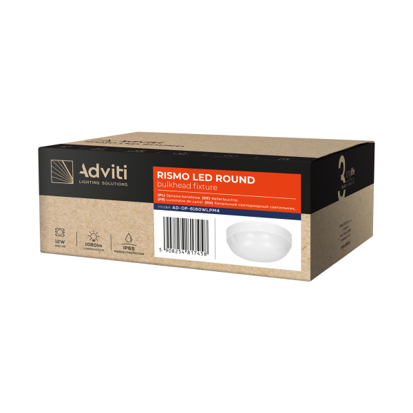 RISMO LED ROUND 12W bulkhead lamp, 1080lm,...