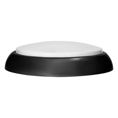 KOKO luminaire 2xE27 with microwave motion sensor, 2x40W, black-polypropylene, matt PC diffuser, IP44, IK10