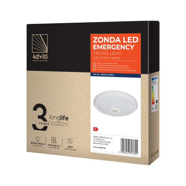 ZONDA LED EMERGENCY 12W/1.2W, ceiling light...