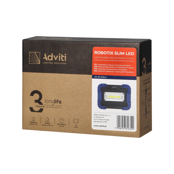 Naświetlacz roboczy ROBOTIX SLIM 20W Li-Ion...