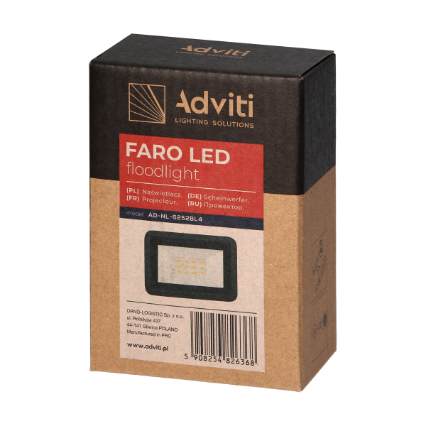 FARO LED floodlight 10W, 800lm, IP65, 4000K,...