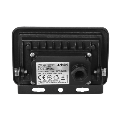 FARO LED floodlight 20W, 1600lm, IP65, 4000K, aluminum + glass