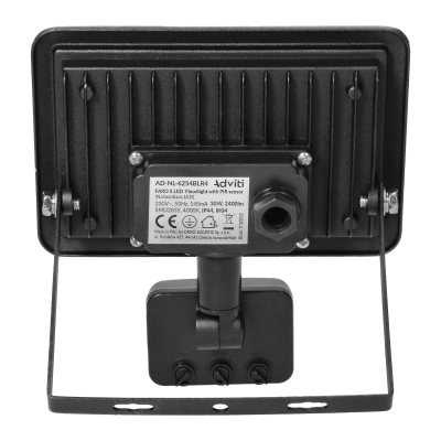 FARO S LED naświetlacz z PIR 30W, 2400lm, IP44, 4000K, aluminium + szkło