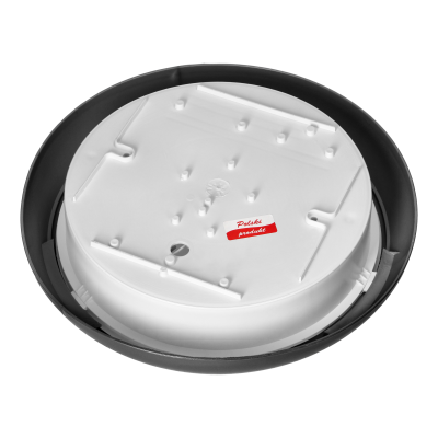 KOKO oprawa 2xE27 z czujnikiem ruchu PIR, 2x40W, czarna-polipropylen, klosz matowy-poliwęglan, IP44, IK10