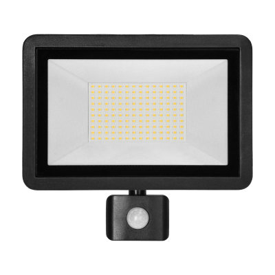 FARO S LED 100W naświetlacz z PIR 8000lm, IP44, 4000K, aluminium + szkło 