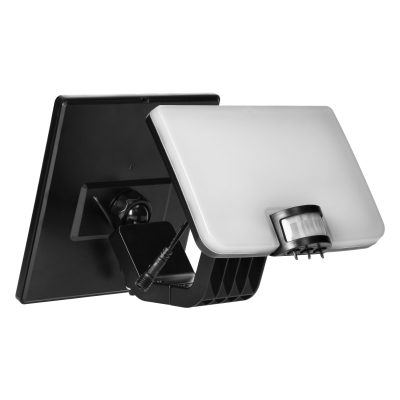 SOLIS LED 10W,  naświetlacz solarny z czujnikiem ruchu PIR, 1200lm, IP54, 4000K, 3000 mAh, czarny