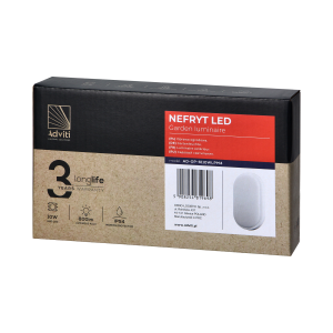 NEFRYT LED 10W, oprawa ogrodowa, 800lm, IP54, 4000K, biała 2