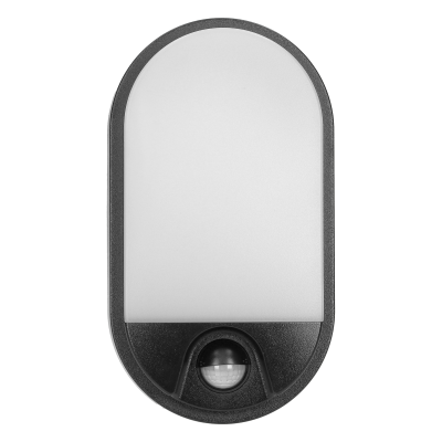 NEFRYT LED garden lamp with PIR sensor, 10W, 800lm, IP54, 4000K, black