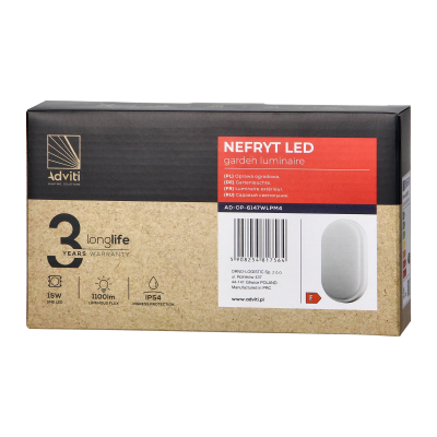 NEFRYT LED 15W, garden luminaire, 1100lm, IP54, 4000K, white