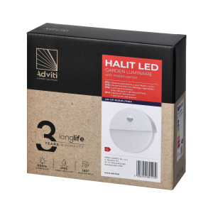 HALIT LED 10W, oprawa ogrodowa z czujnikiem ruchu 140st,... 2