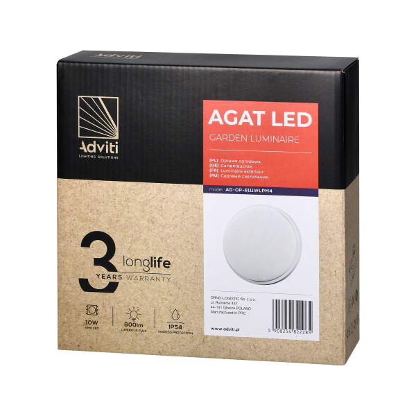 AGAT LED 10W, oprawa ogrodowa, 800lm, IP54,...