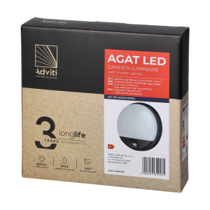 AGAT LED 10W, oprawa ogrodowa z czujnikiem ruchu 140st,... 2