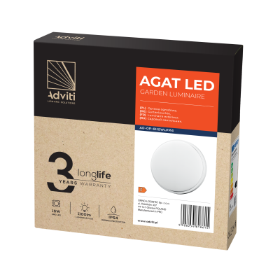 AGAT LED garden lamp, 15W, 1100lm, IP54, 4000K, white