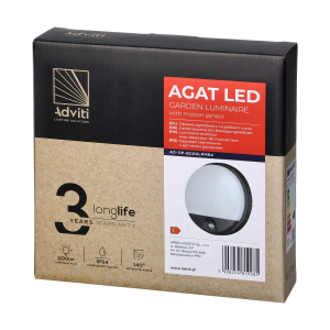 AGAT LED 15W, oprawa ogrodowa z czujnikiem ruchu, 140st,... 2