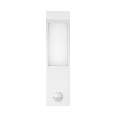 PIRYT LED 10W, oprawa ogrodowa z czujnikiem ruchu 140st, 800lm, IP54, 4000K, biała