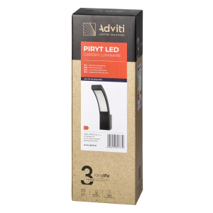 PIRYT LED 10W, oprawa ogrodowa  800lm, IP54, 4000K, szara 2