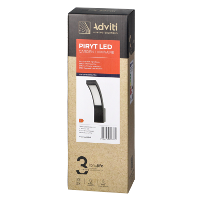 PIRYT LED 10W, garden luminaire  800lm, IP54, 4000K, grey