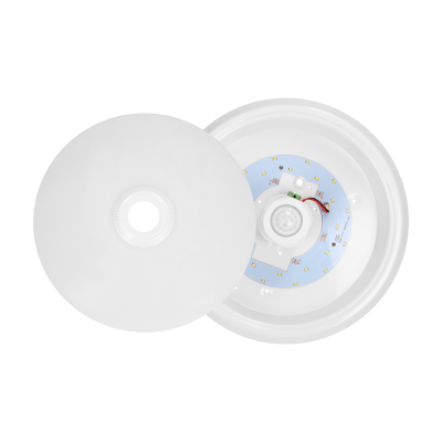 ZONDA LED 12W, ceiling light with motion sensor,  800lm, IP20, 4000K, milky PC, white