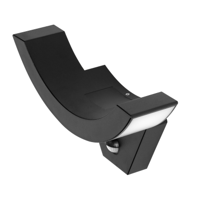 SPINEL LED 10W, oprawa ogrodowa z czujnikiem ruchu 140°, 800lm, IP54, 4000K, IK10, czarna