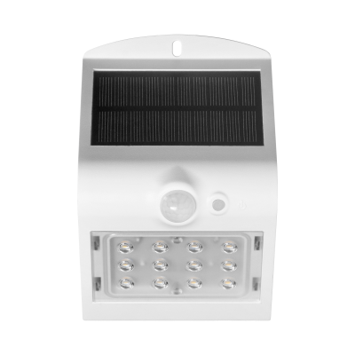 LED solar garden lamp SILOE with motion sensor, white