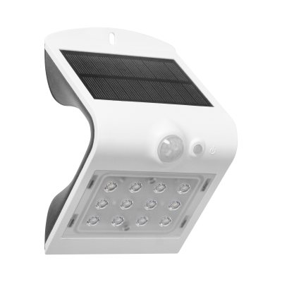 LED solar garden lamp SILOE with motion sensor, white