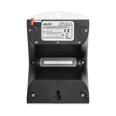  SILOE LED 1,5W, lampa solarna z czujnikiem ruchu 120st, 190lm, IP65, 4000K, 1200mAh, podwójne źródło światła,...