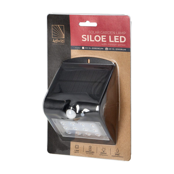 LED solar garden lamp SILOE with motion sensor,...