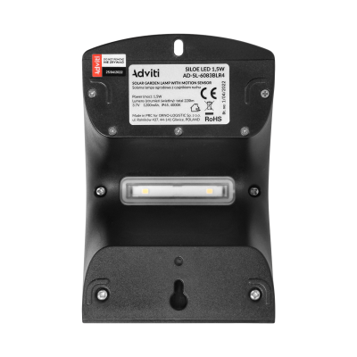  SILOE LED 1,5W, lampa solarna z czujnikiem ruchu 120st, 190lm, IP65, 4000K, 1200mAh, podwójne źródło światła,...