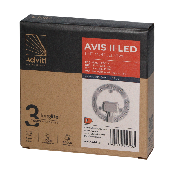 AVIS II LED light panel LED 12W, 1100lm, 3000K,...