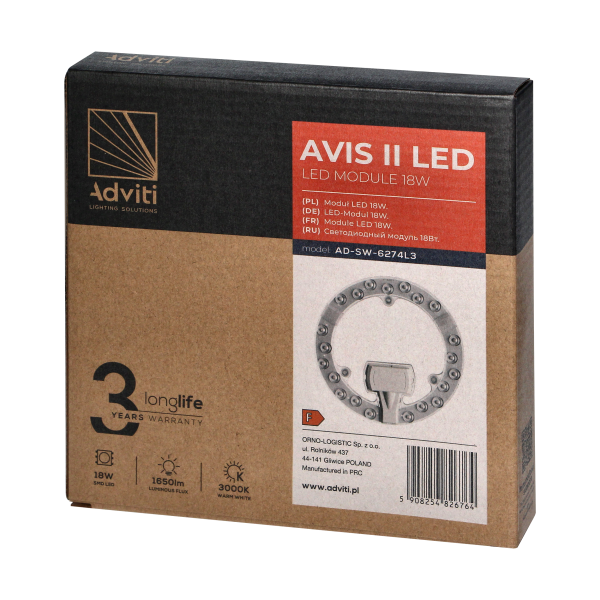 AVIS II LED light panel LED 18W, 1650lm, 3000K,...